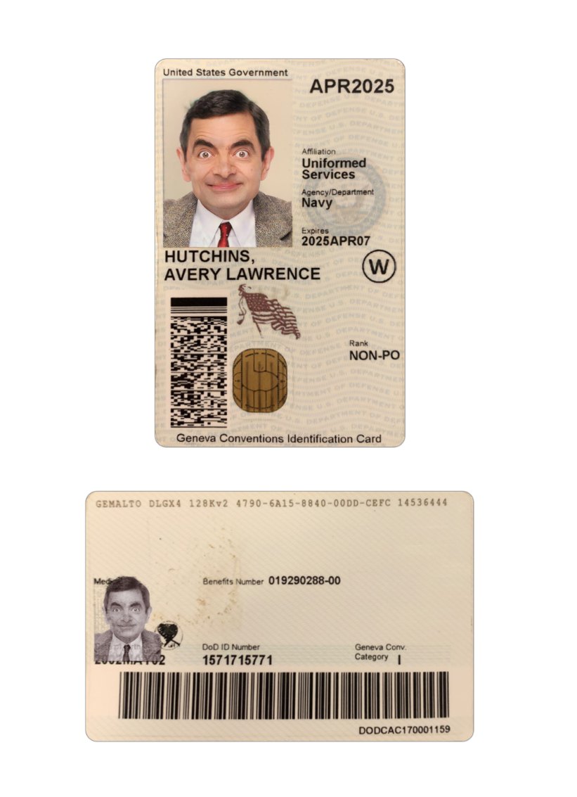 USA Geneva Conventions ID card